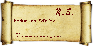 Medurits Sára névjegykártya